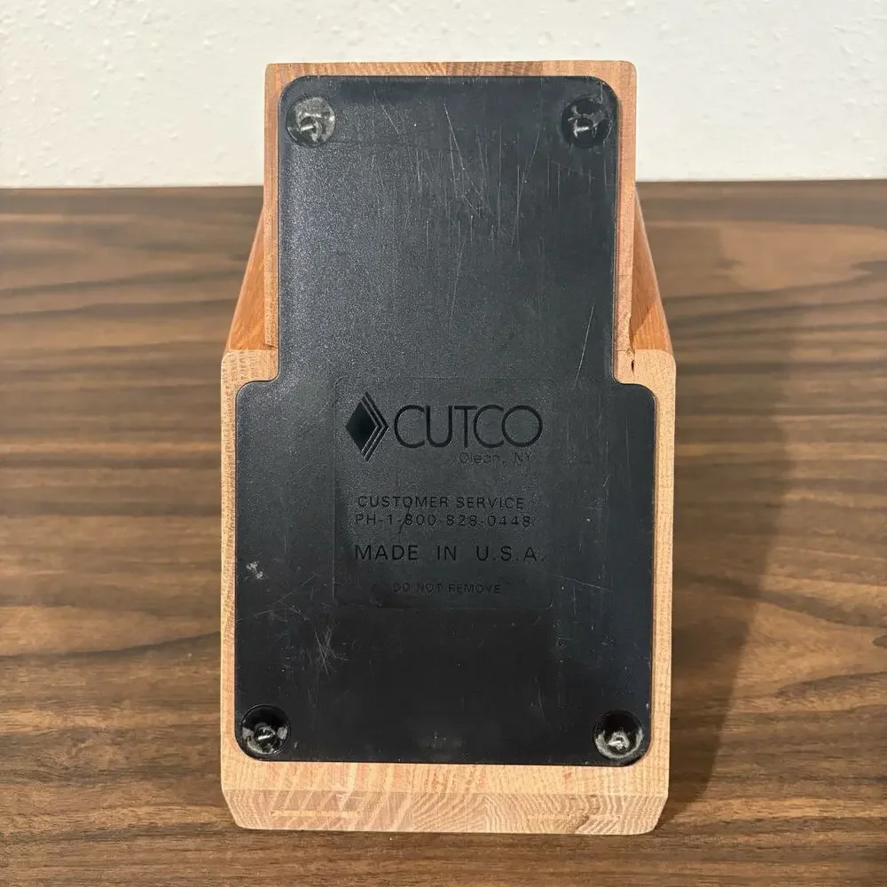 Cutco Homemaker Solid Honey Oak Wood‎ 10-Slot Knife Block Made In USA 8 x 10 x 5